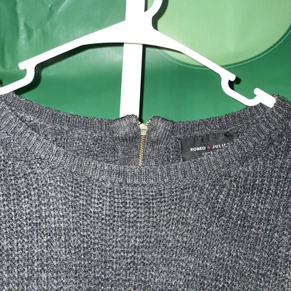ROMEO & JULIET COUTURE Women's knee length sweater dress in GREY/GREEN sz M -GUC - Picture 5 of 8